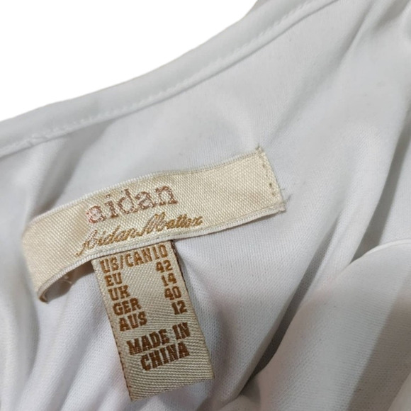 Aidan Mattox Ivory Sequin Skirt Blouson Cocktail Mini Dress Size 10 - Picture 7 of 10